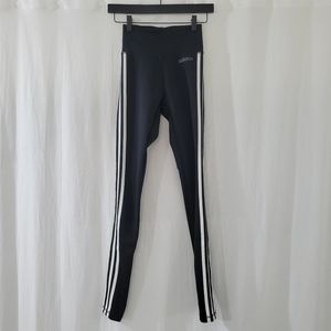 Adidas Climalite Black/White High Waisted/Rise Leggings Women's Size 2XS/L